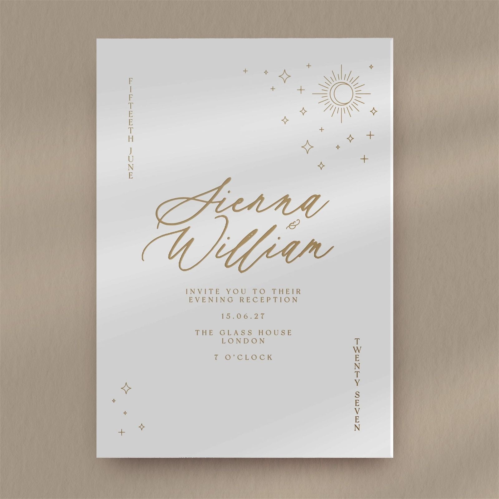 Sienna Evening Invitation - Ivy and Gold Wedding Stationery