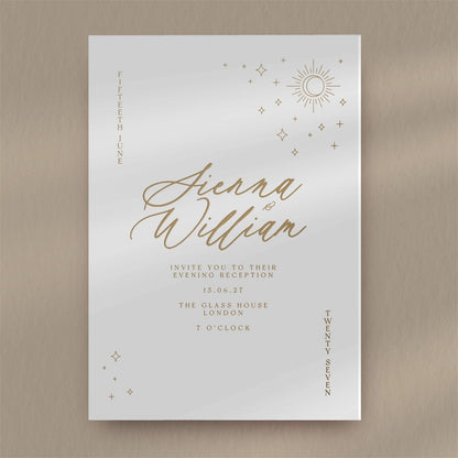 Sienna Evening Invitation - Ivy and Gold Wedding Stationery