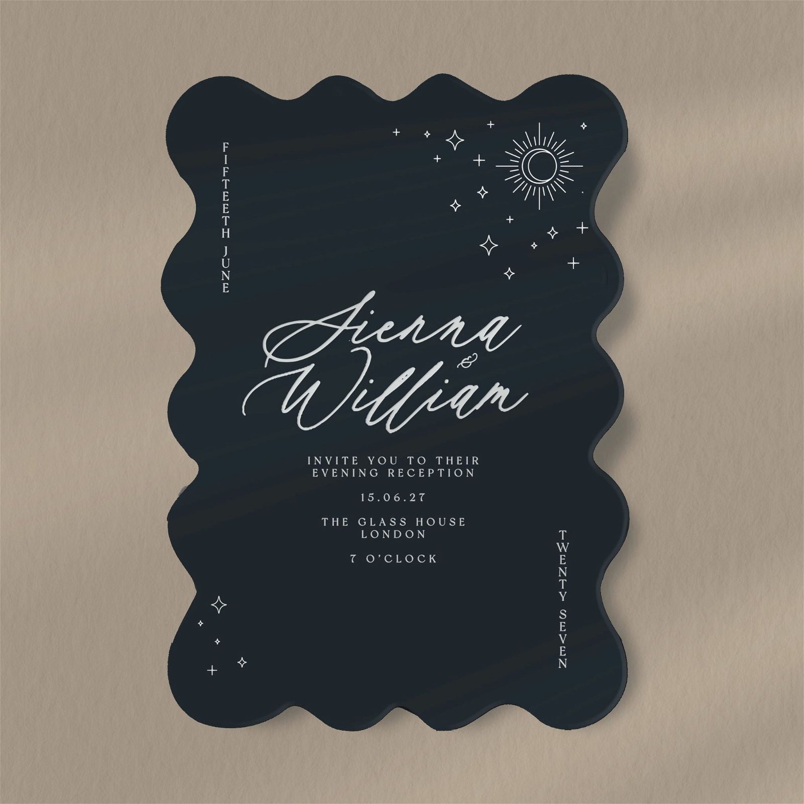 Sienna Evening Invitation - Ivy and Gold Wedding Stationery