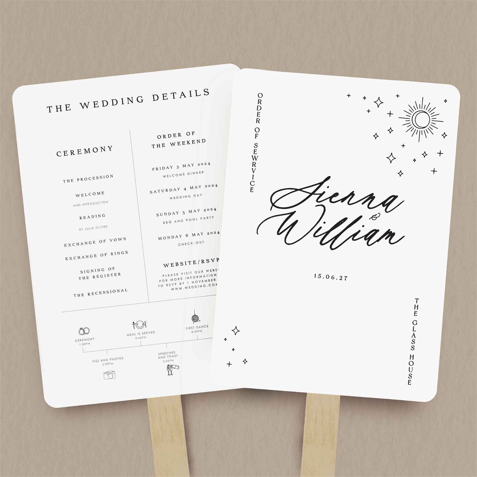 Sienna Order Of Service - Ivy and Gold Wedding Stationery