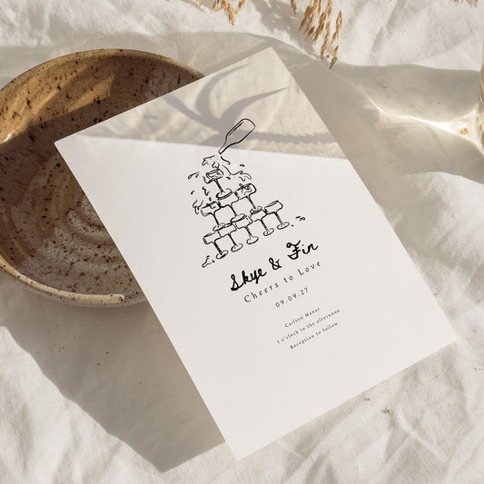 Skye Champagne Wedding Invitations