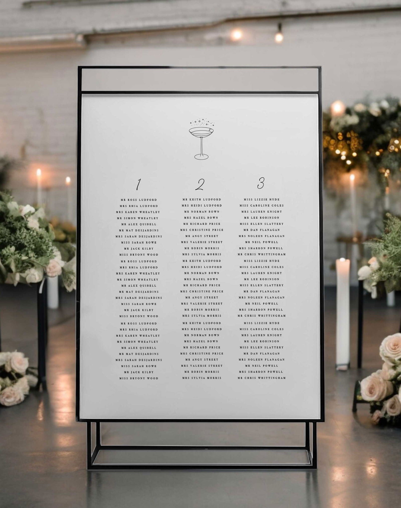 Skye | Champagne Seating Plan - Ivy and Gold Wedding Stationery