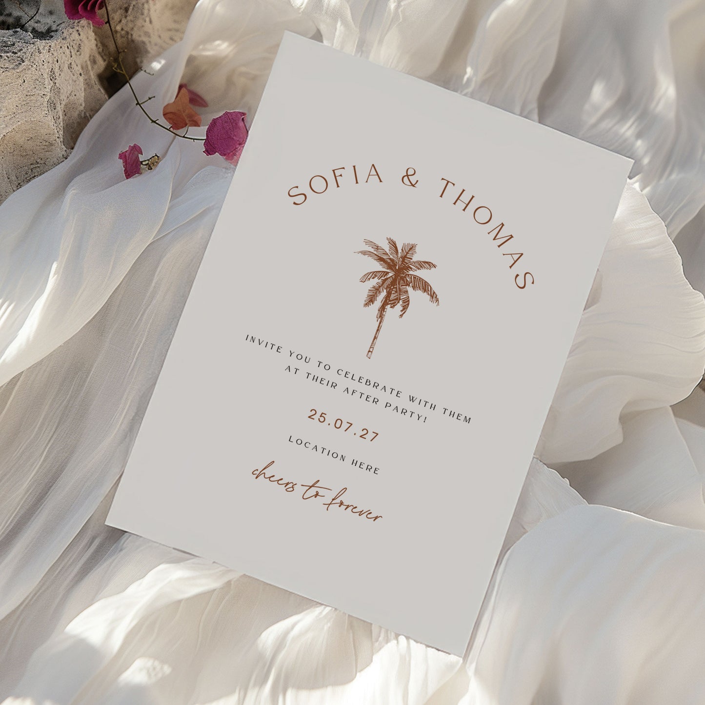 Sofia Beach Wedding Evening Reception Invitation