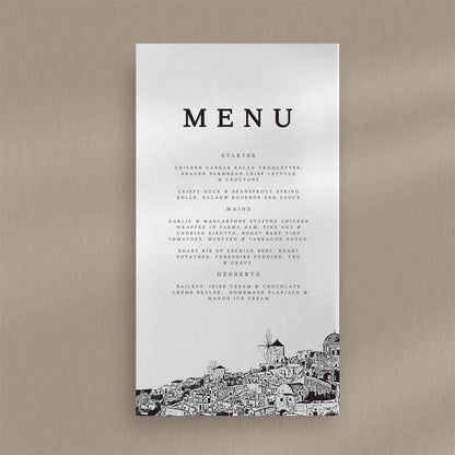 Sophia Menu - Ivy and Gold Wedding Stationery