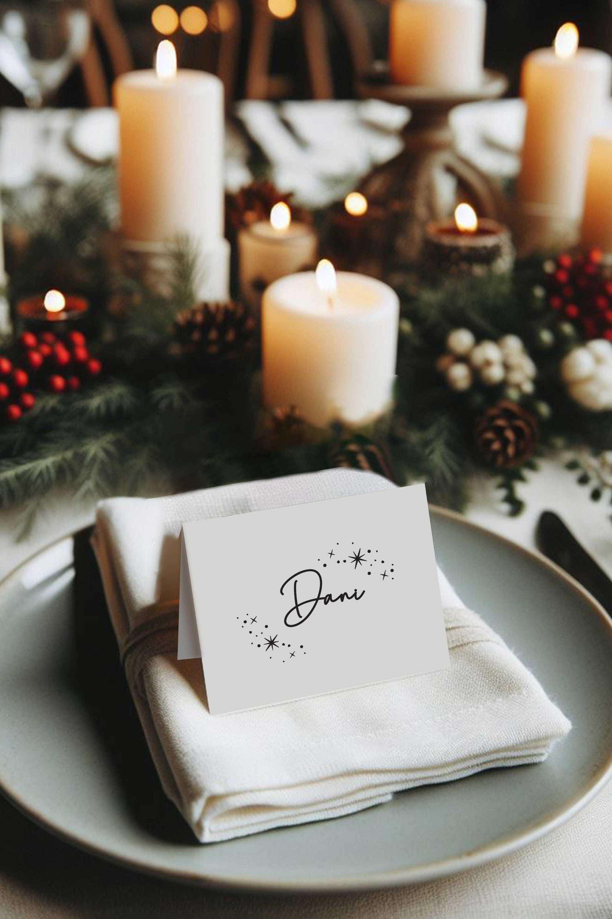 Christmas Place Cards - Ivy and Gold Wedding Stationery
