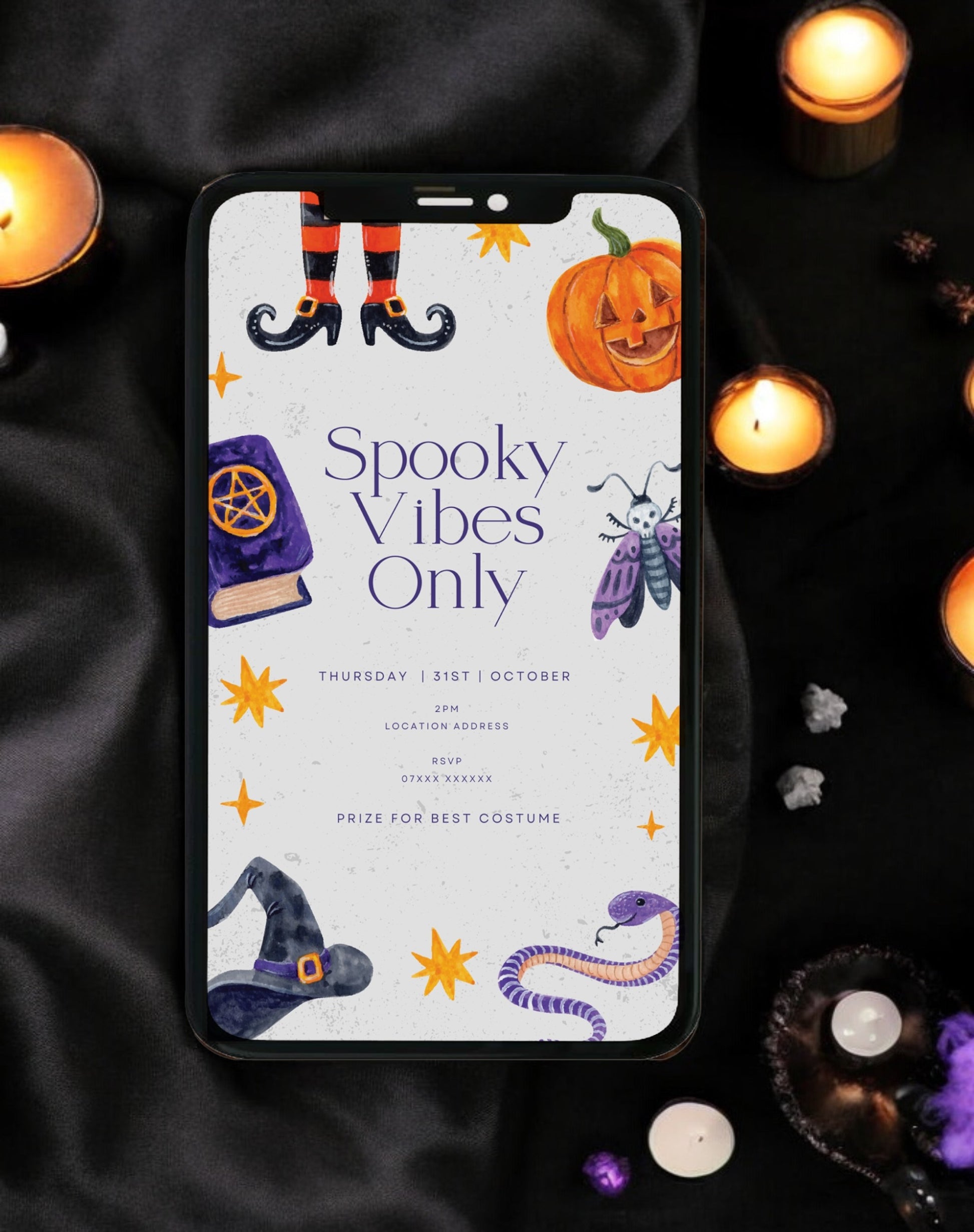 Spooky Vibes Halloween Party Digital Invitation Template - Ivy and Gold Wedding Stationery