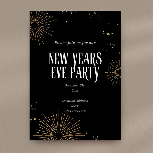 Starburst New Years Ever Party Invite
