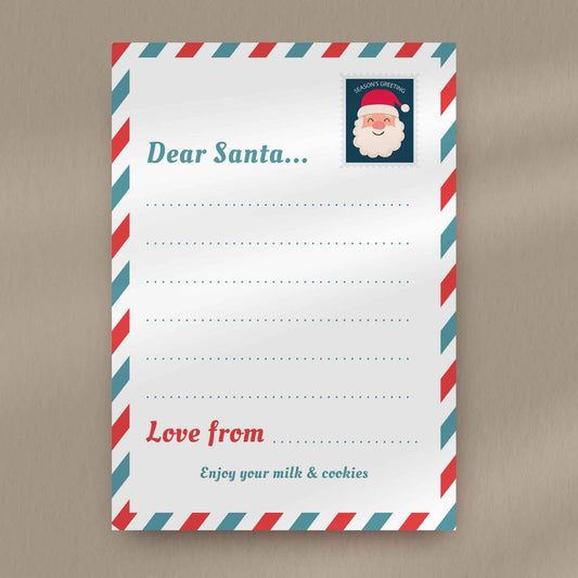 Stripe Border Letter To Santa