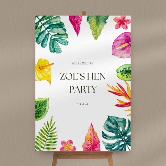 Tropical Hen Party Sign