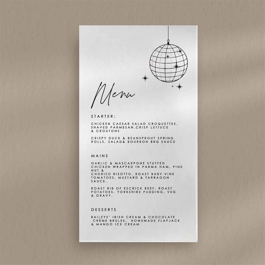 Tabitha Menu - Ivy and Gold Wedding Stationery