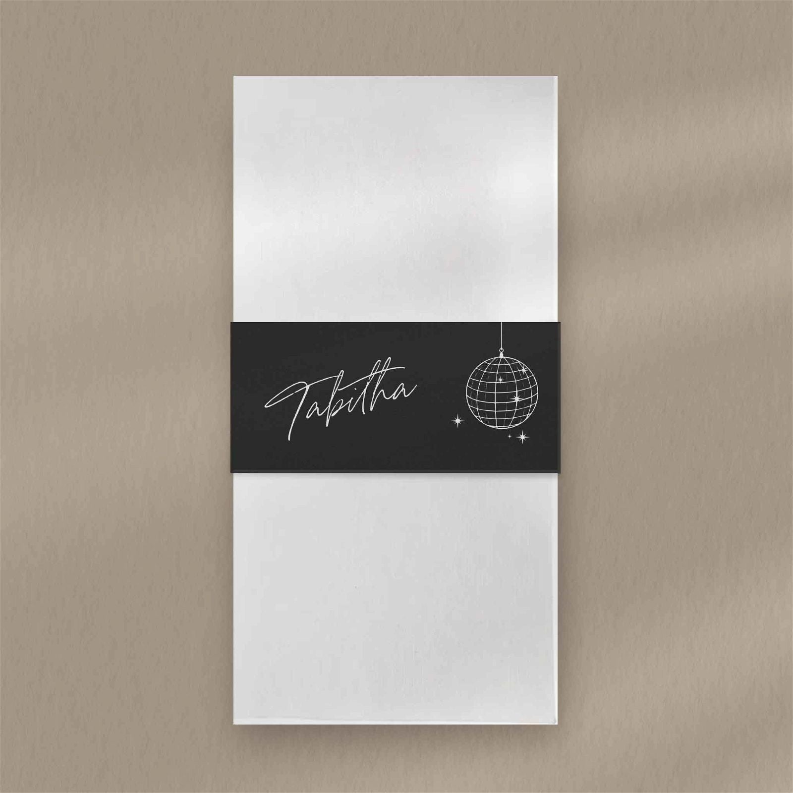 Tabitha | Disco Place Cards - Ivy and Gold Wedding Stationery