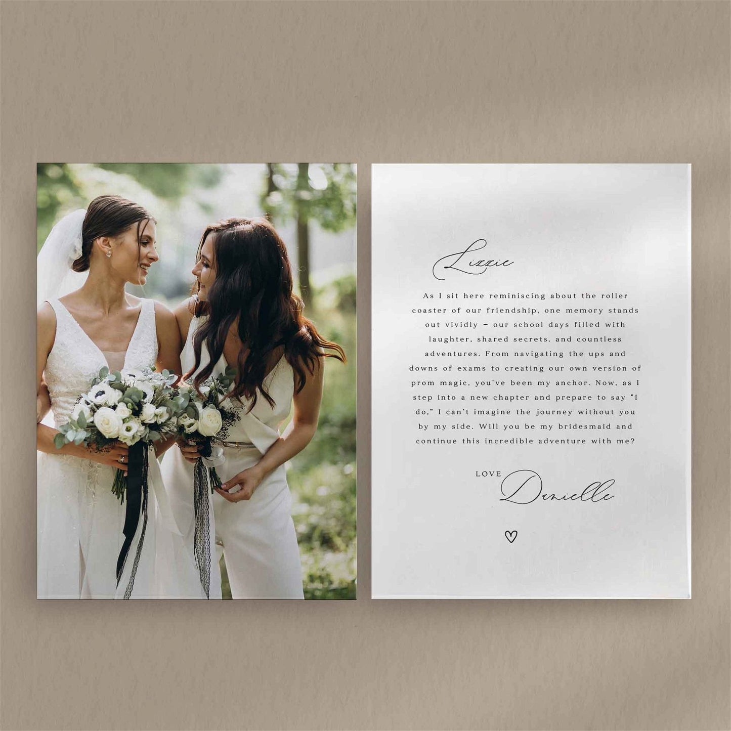 Thank You For Being My Bridesmaid Card - Ivy and Gold Wedding Stationery