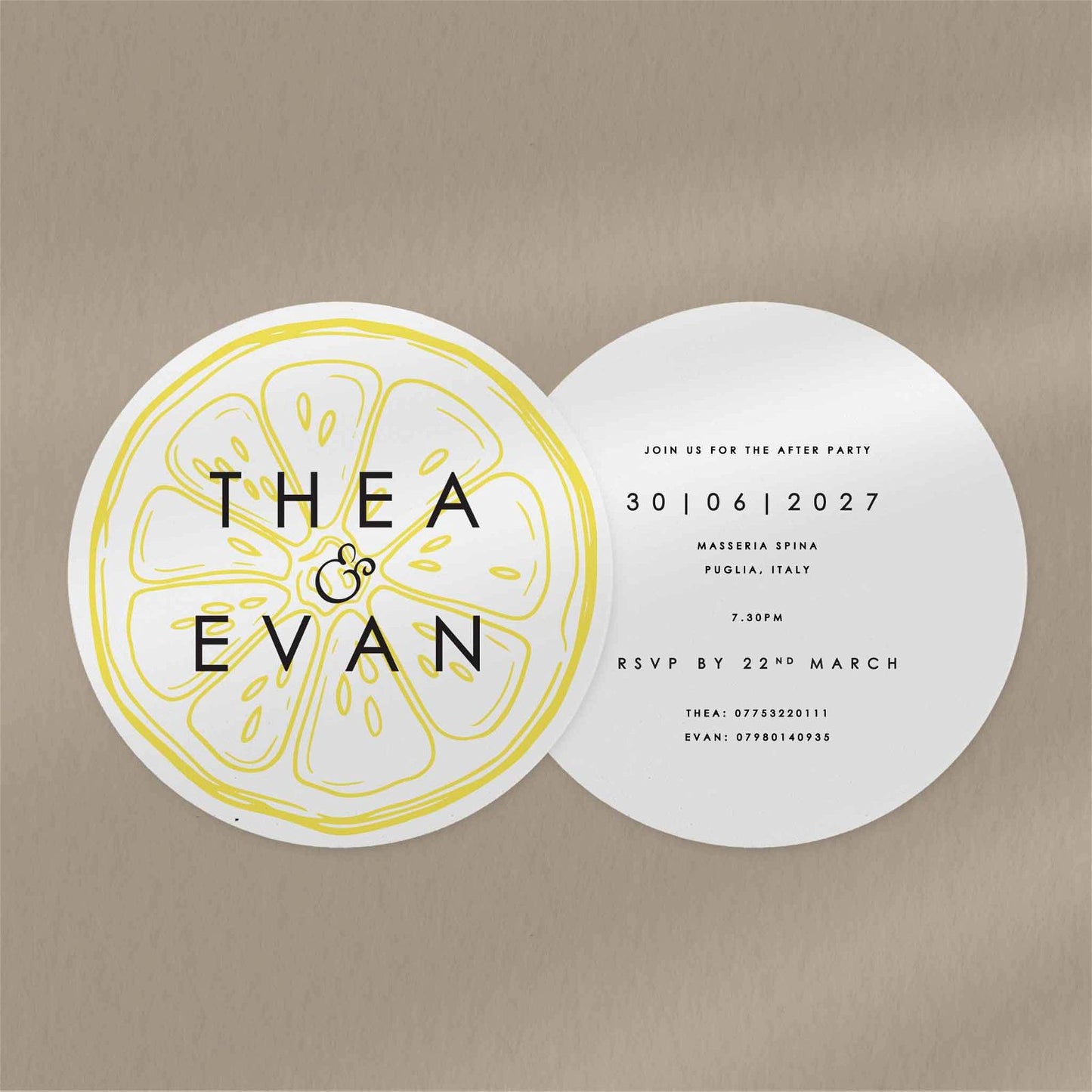 Thea Evening Invitation - Ivy and Gold Wedding Stationery