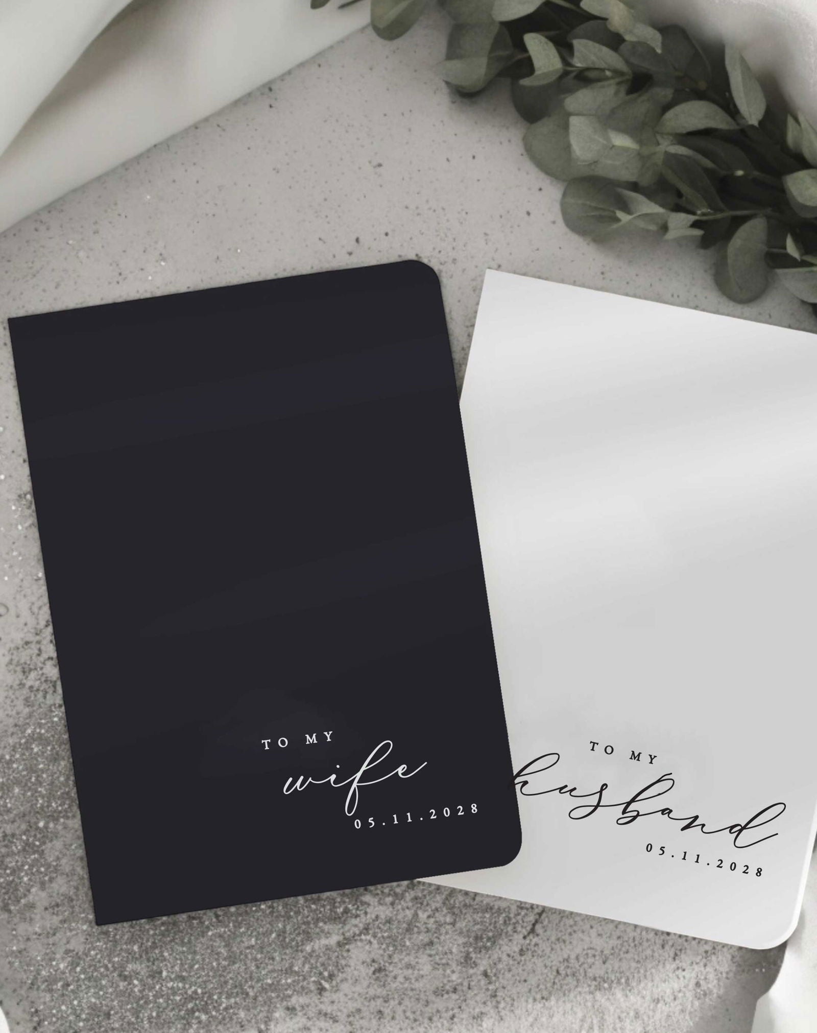 To My Husband & Wife Vow Books - Ivy and Gold Wedding Stationery