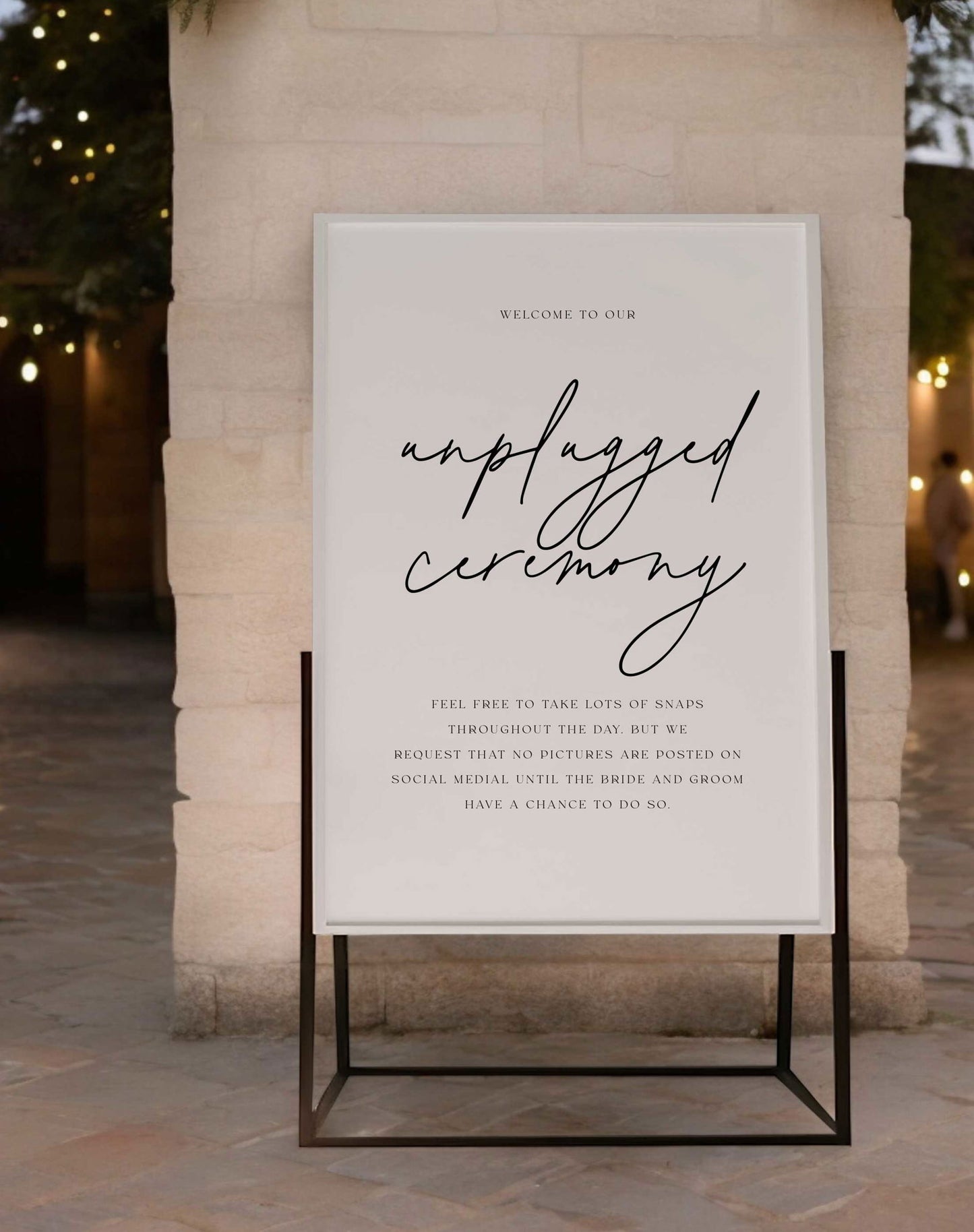 Unplugged Ceremony Sign - Ivy and Gold Wedding Stationery