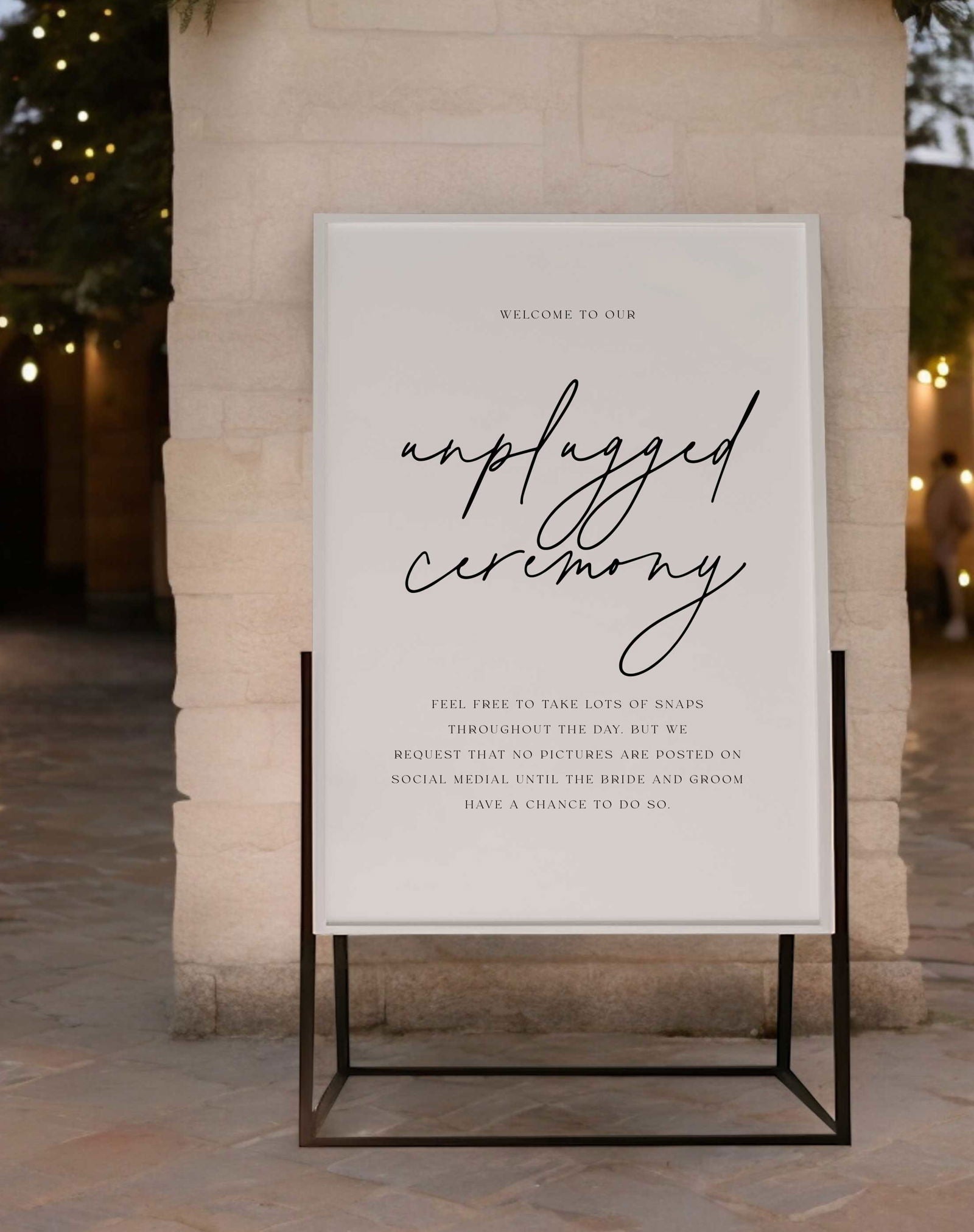 Unplugged Ceremony Sign - Ivy and Gold Wedding Stationery