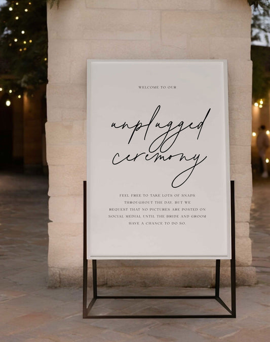 Unplugged Ceremony Sign - Ivy and Gold Wedding Stationery
