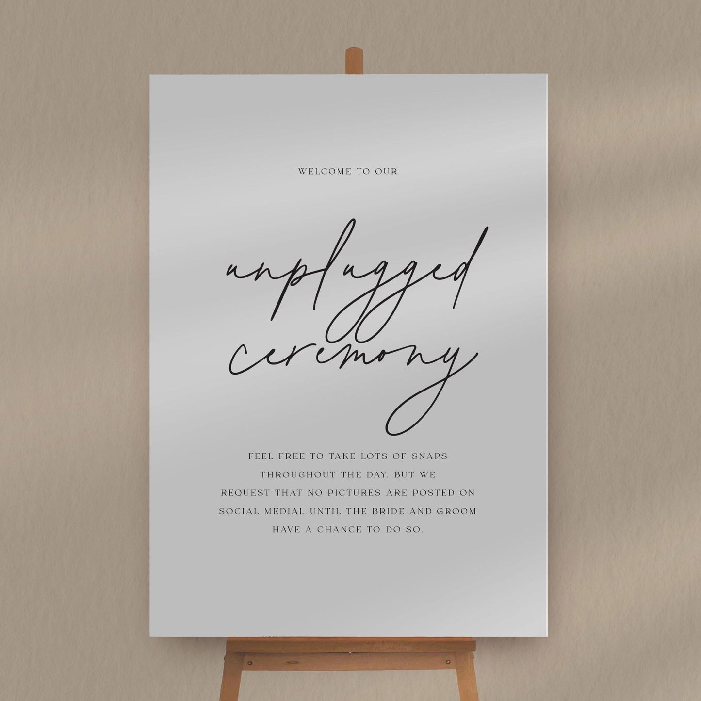 Unplugged Ceremony Sign - Ivy and Gold Wedding Stationery