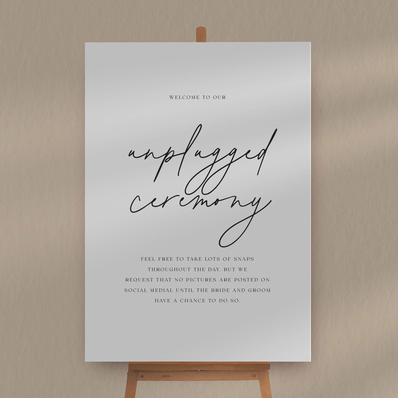 Unplugged Ceremony Sign - Ivy and Gold Wedding Stationery