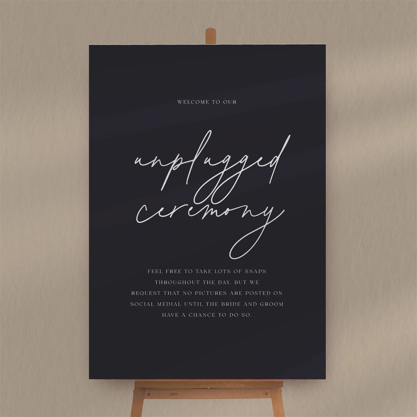 Unplugged Ceremony Sign - Ivy and Gold Wedding Stationery