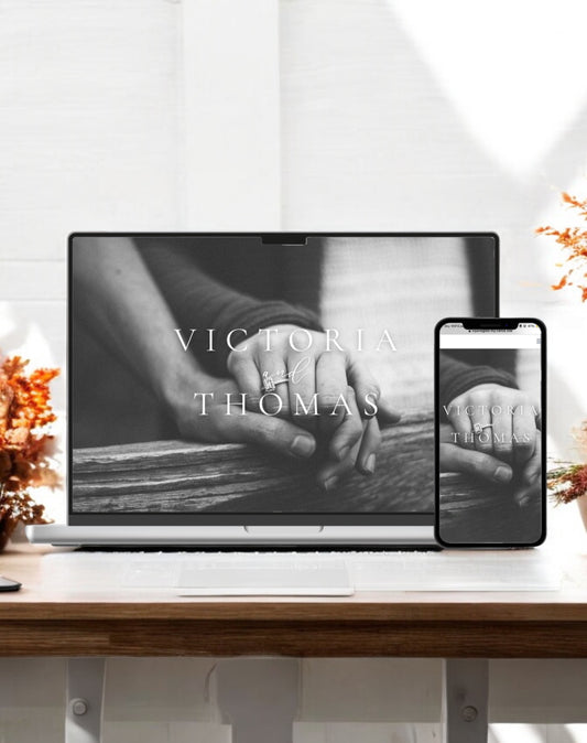 Victoria Wedding Website Template - Ivy and Gold Wedding Stationery