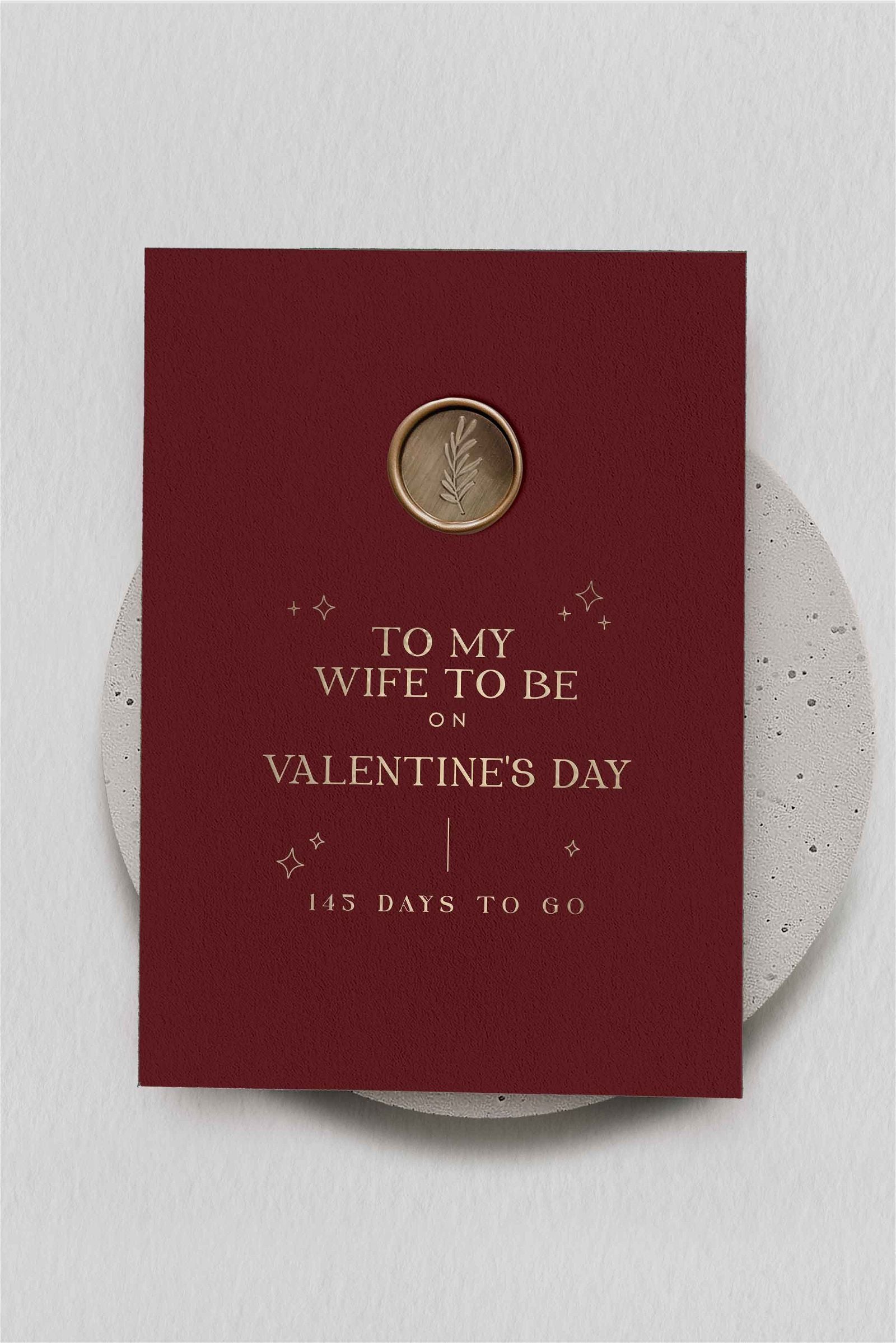 Valentine's Card With Wax Seal - Ivy and Gold Wedding Stationery