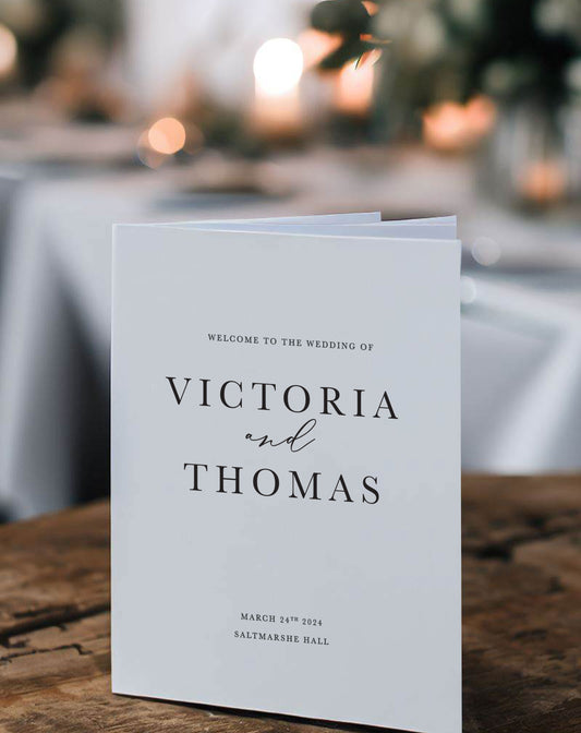 Victoria | Formal Order Of Service - Ivy and Gold Wedding Stationery