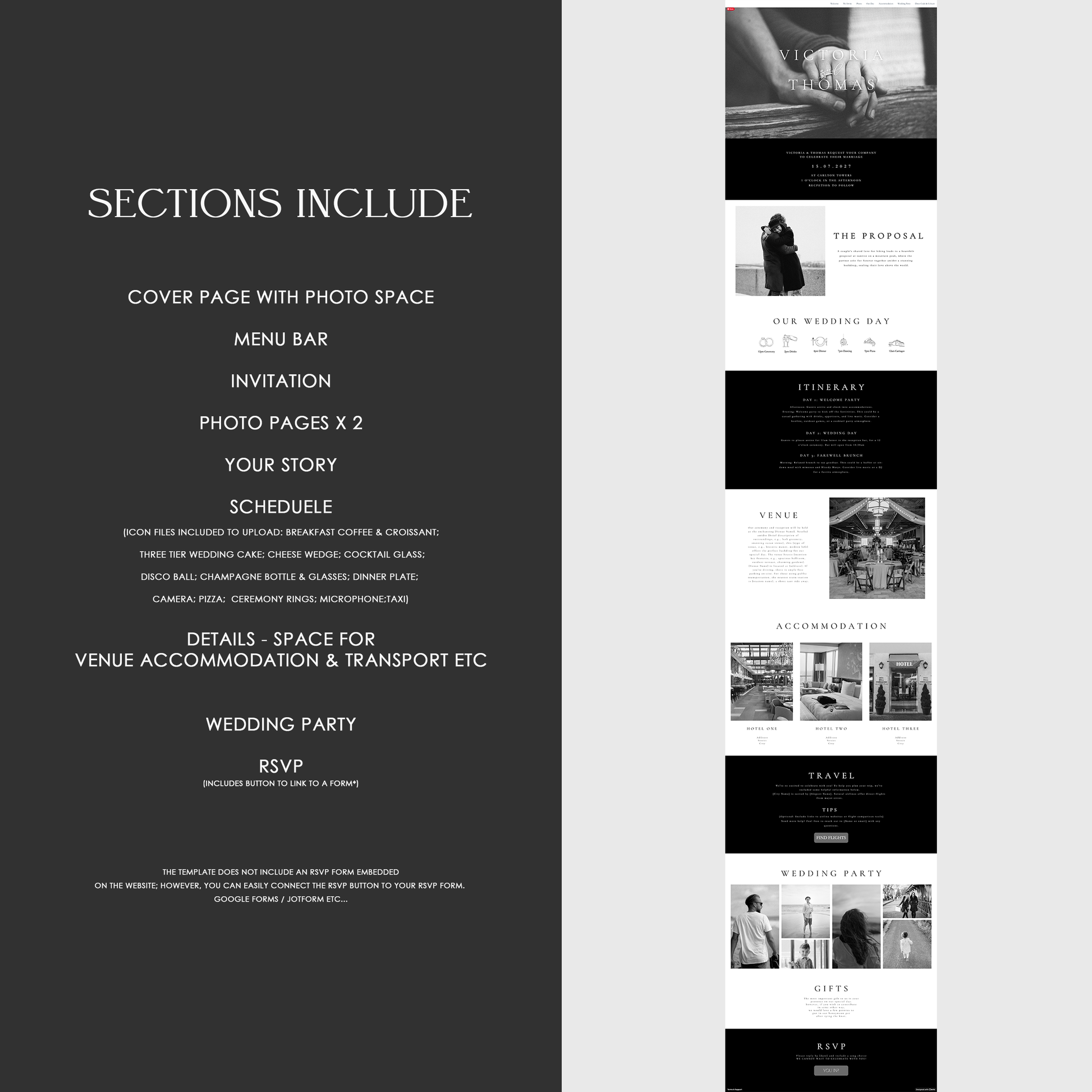 Victoria Wedding Website Template - Ivy and Gold Wedding Stationery