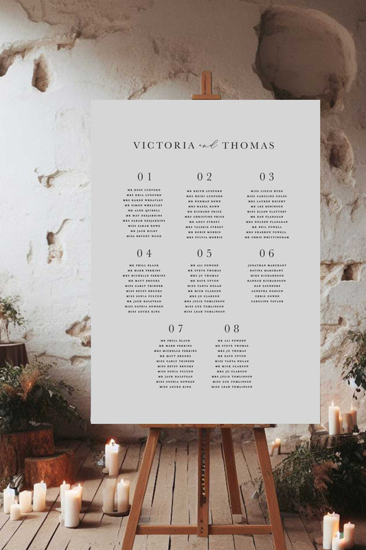 Victoria | Formal Seating Plan - Ivy and Gold Wedding Stationery