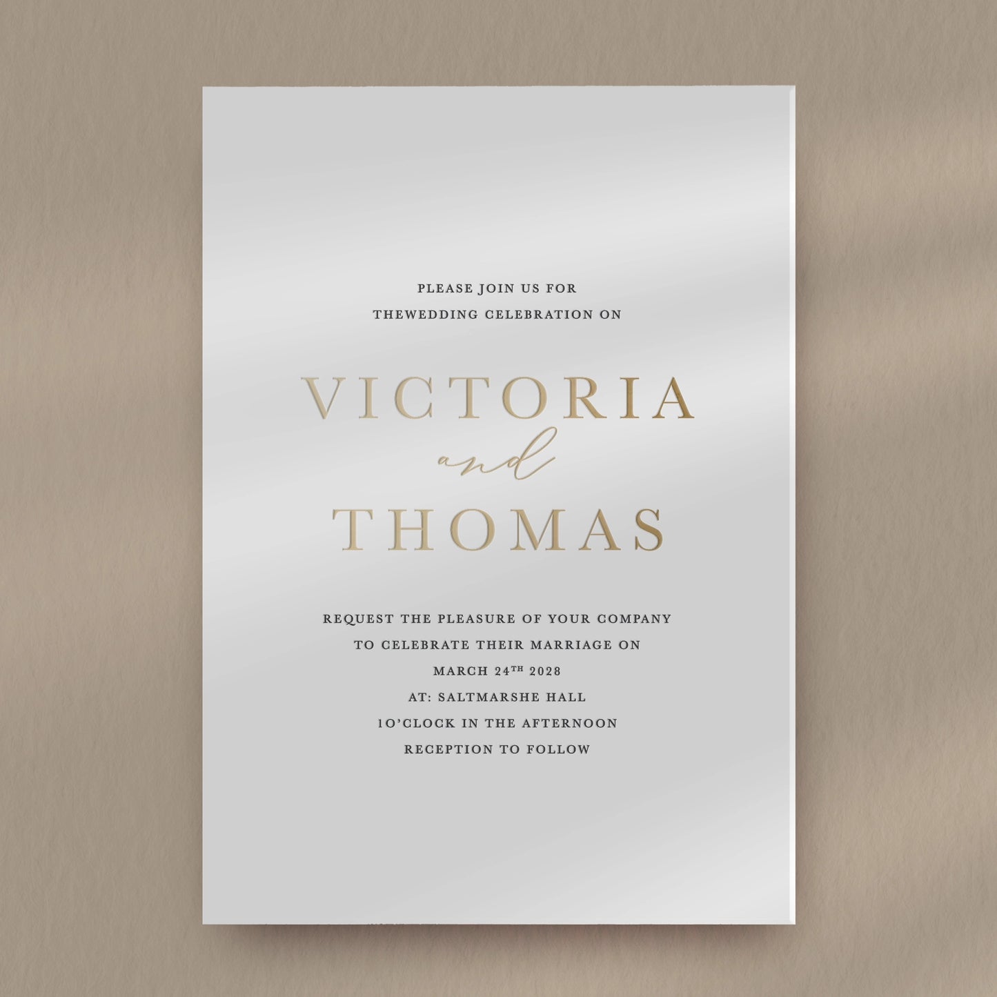 Day Invitation Sample  Ivy and Gold Wedding Stationery Victoria  