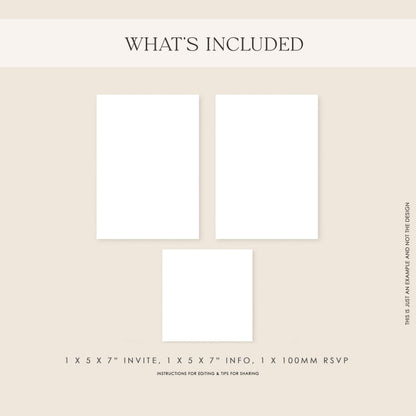 Daisy Photo Strip Wedding Invitation - Unique Photo Booth Style Ivy and Gold Wedding Stationery