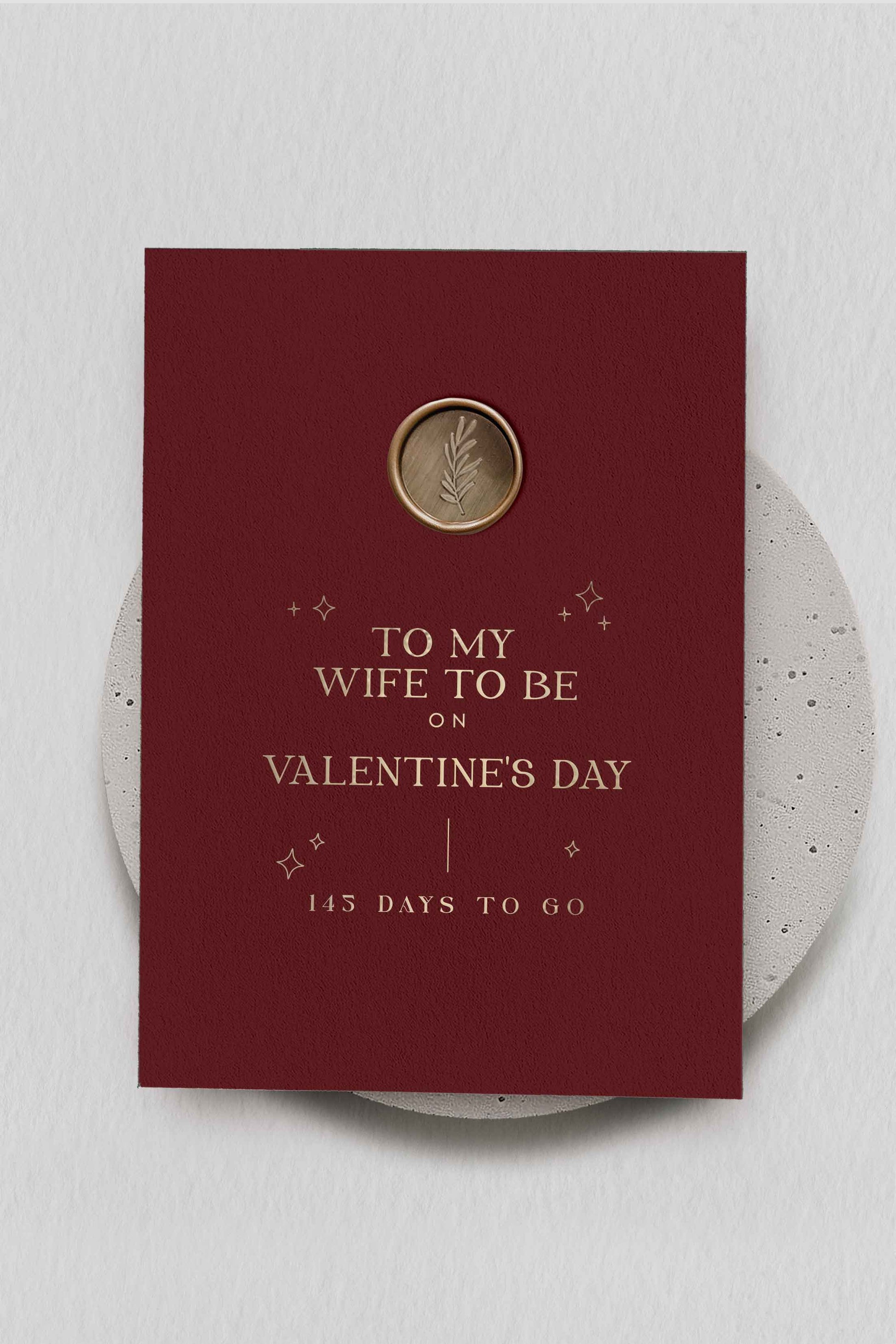 Valentine's Card With Wax Seal - Ivy and Gold Wedding Stationery