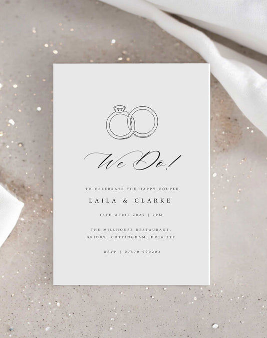 We Do Digital Engagement Party Invitation - Ivy and Gold Wedding Stationery