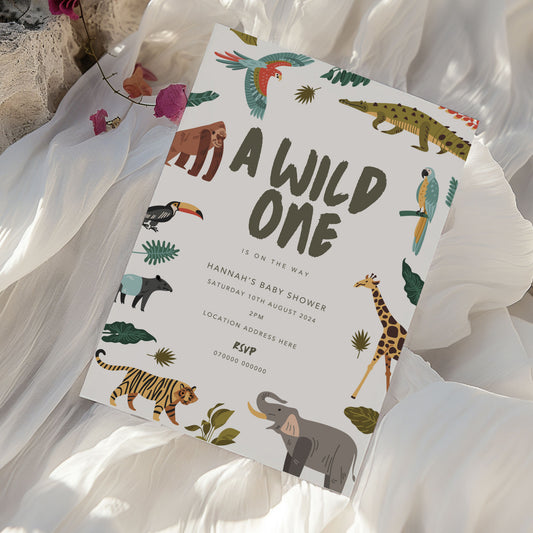 Wild One Baby Shower Invitation & Digital Template Bundle