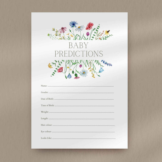Wildflower Baby Prediction Cards
