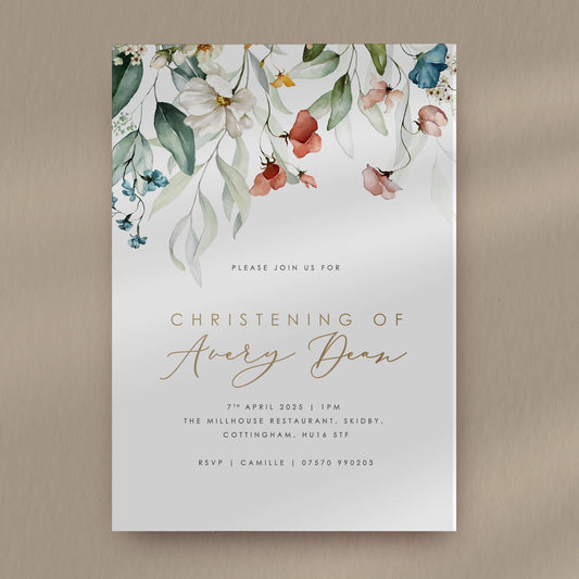 Avery Christening Invitation