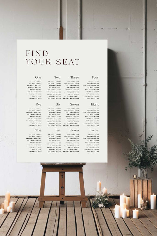 Willow | Botanical Seating Plan - Ivy and Gold Wedding Stationery