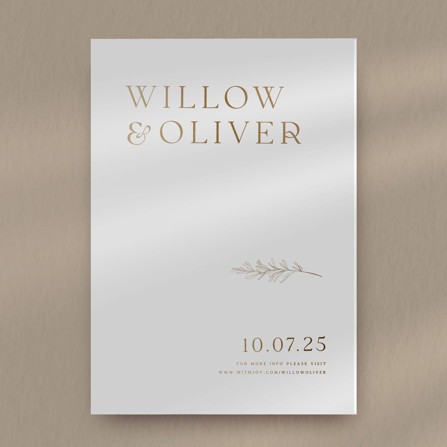 Day Invitation Sample  Ivy and Gold Wedding Stationery Willow  