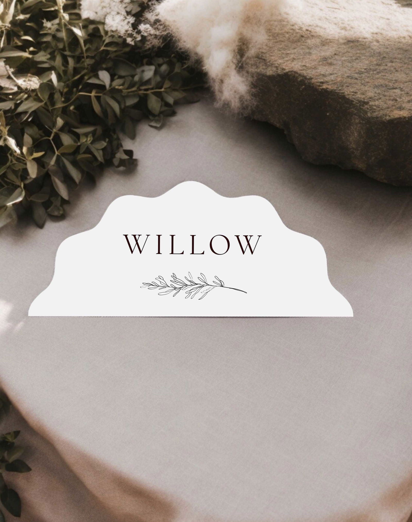Willow Place Card - Ivy and Gold Wedding Stationery