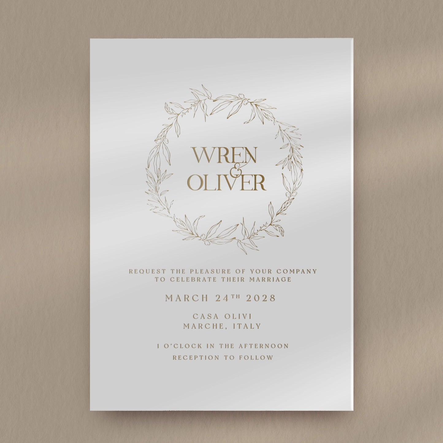 Day Invitation Sample  Ivy and Gold Wedding Stationery Wren  