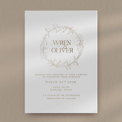 Day Invitation Sample  Ivy and Gold Wedding Stationery Wren  