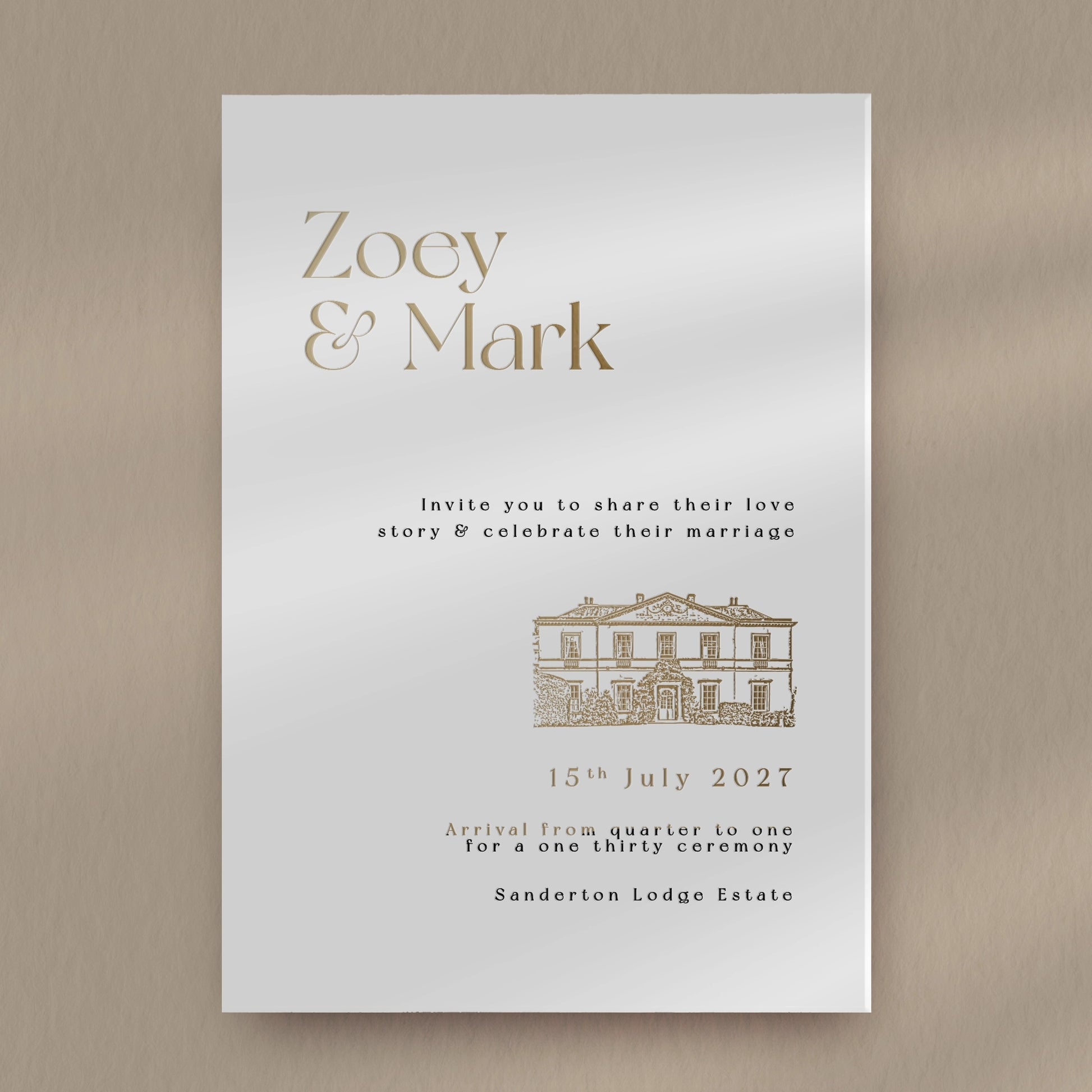 Day Invitation Sample  Ivy and Gold Wedding Stationery Zoey  