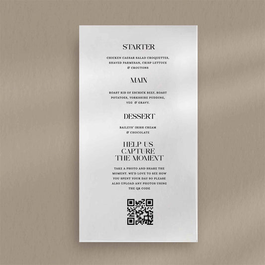 Zuri Menu - Ivy and Gold Wedding Stationery