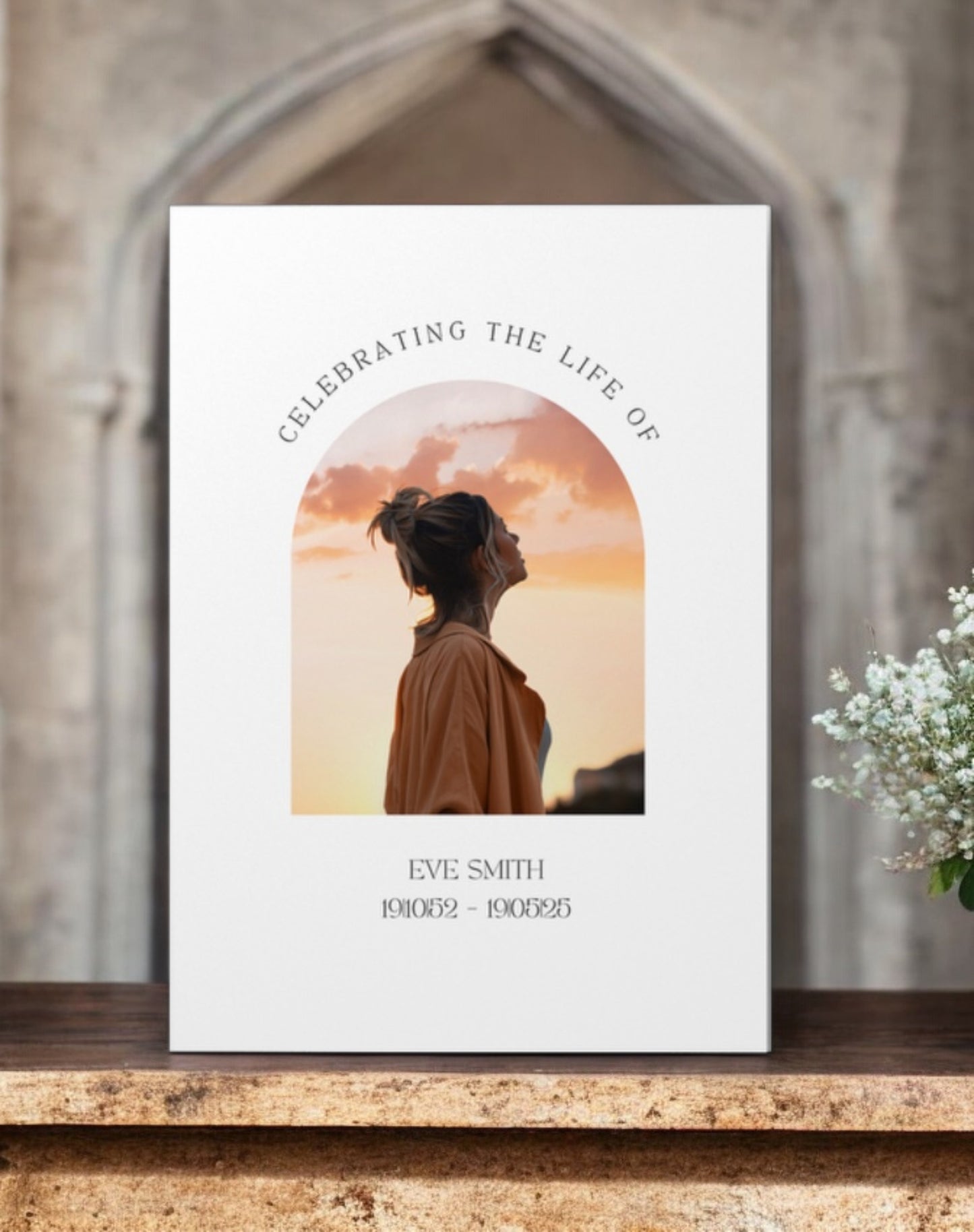 Modern Funeral Order Of Service With Photo - Ivy and Gold Wedding Stationery