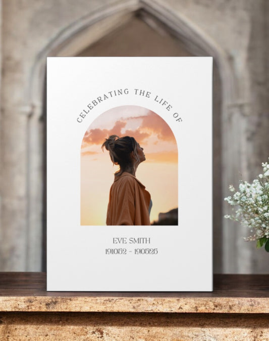 Modern Funeral Order Of Service With Photo - Ivy and Gold Wedding Stationery