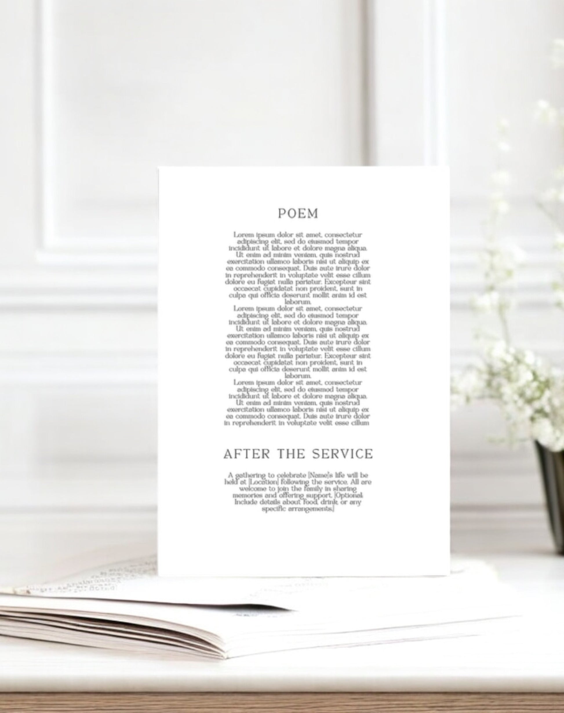 Modern Funeral Order Of Service With Photo - Ivy and Gold Wedding Stationery