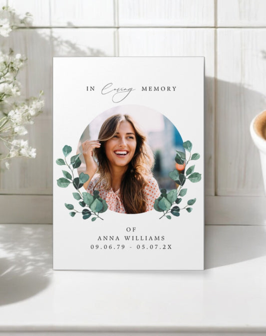 In Loving Memory Funeral Order Of Service - Ivy and Gold Wedding Stationery