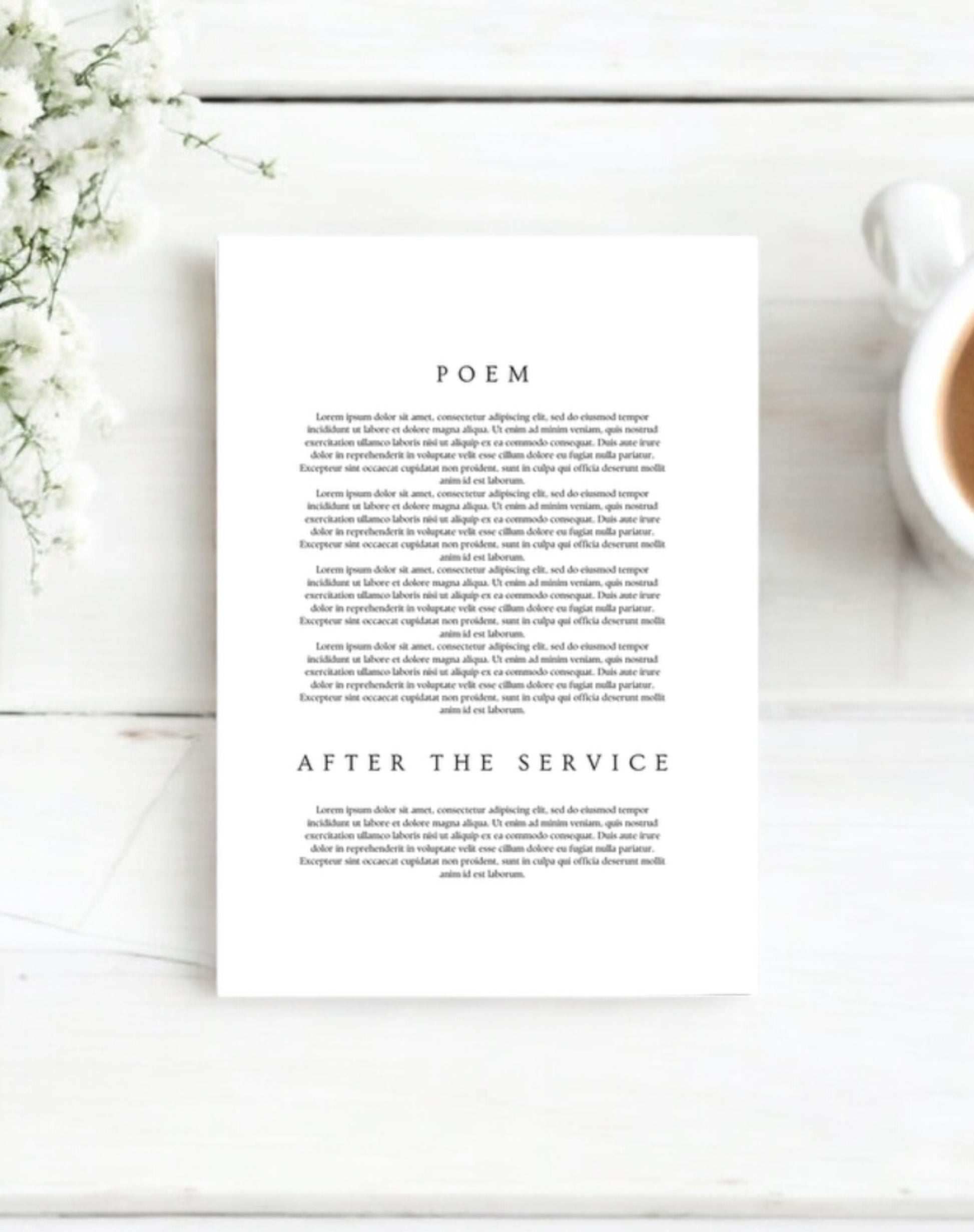 In Loving Memory Funeral Order Of Service - Ivy and Gold Wedding Stationery